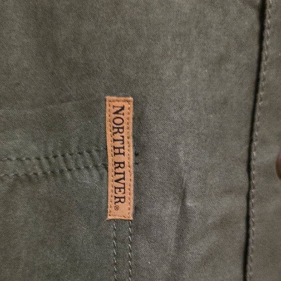 Men's Olive Green Tan Jacket Shirt Hunting Long Sleeve Button Down Winter Warm - Picture 5 of 11